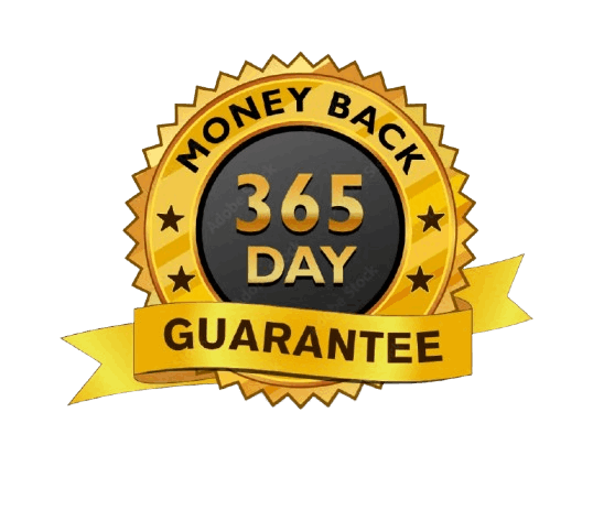 365-day money-back guarantee seal